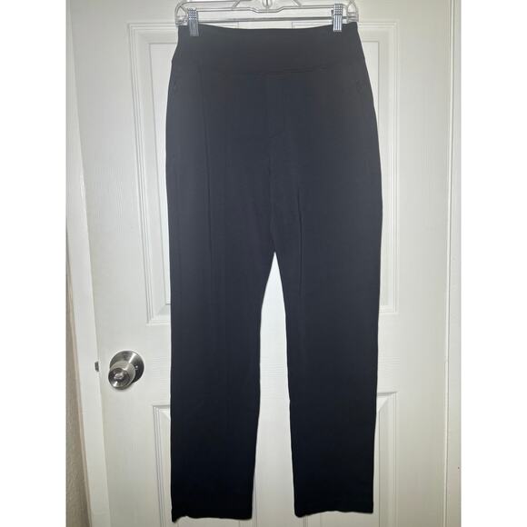 $109 Athleta Eastbound Straight Pant Black Ponte Tencel Spandex Travel Pockets 6 - Picture 2 of 9